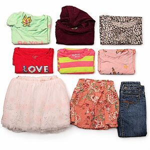 Girls' Pink Floral Skirt and White Tulle Skirt Set